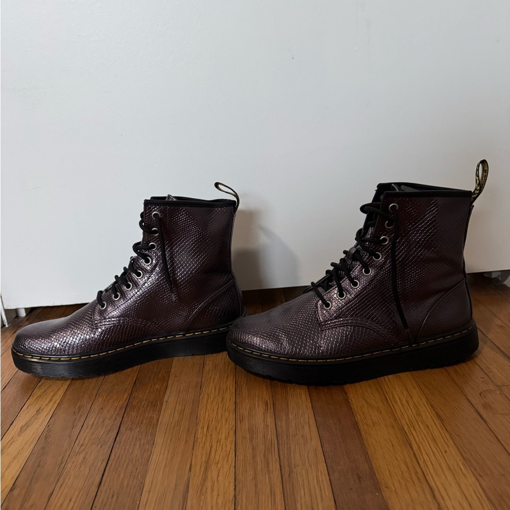 Doc Marten Purple Leather Boots
